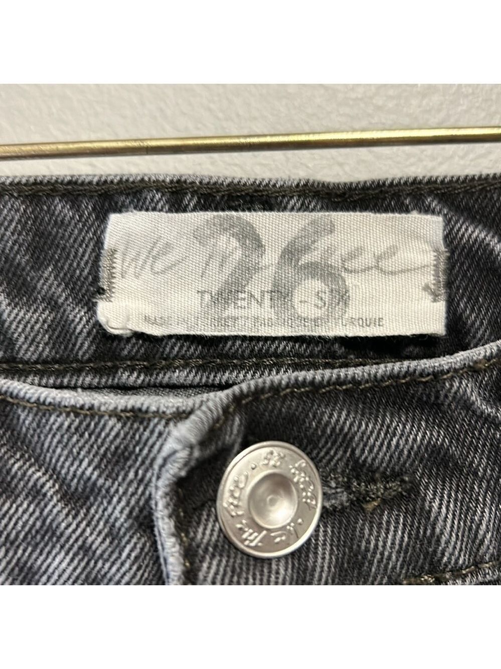 Free People We The Free Boho Festival Black Straight Leg Distressed Jeans 26 - Picture 2 of 15